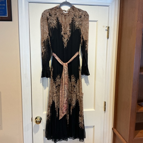 Zimmermann Dresses & Skirts - New with Defect Zimmermann Elegant Black and Brown Silk Dress, Size AU 2 = M